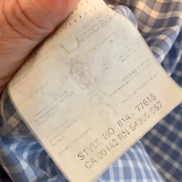 Vintage Women’s Button shirt Alia Like new Blue Gingham Plaid Cotton blend 20W - Picture 6 of 9